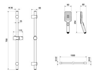 Комплект для душа Aquatek Лира AQ1432CR хром